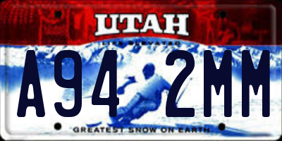 UT license plate A942MM