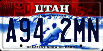 UT license plate A942MN