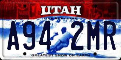 UT license plate A942MR