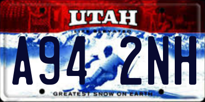 UT license plate A942NH