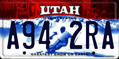 UT license plate A942RA