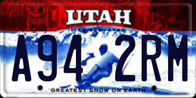 UT license plate A942RM