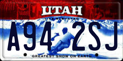 UT license plate A942SJ
