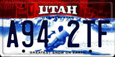 UT license plate A942TF