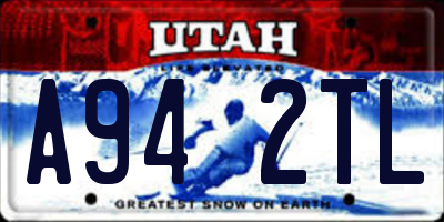 UT license plate A942TL