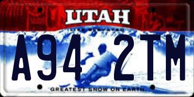 UT license plate A942TM