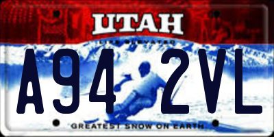 UT license plate A942VL