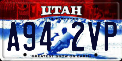 UT license plate A942VP