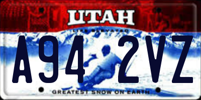 UT license plate A942VZ