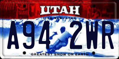 UT license plate A942WR