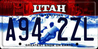 UT license plate A942ZL