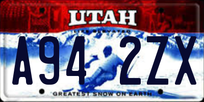 UT license plate A942ZX