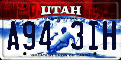 UT license plate A943IH