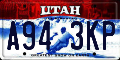 UT license plate A943KP