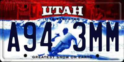 UT license plate A943MM