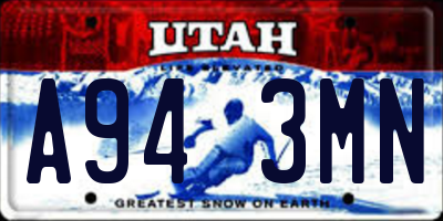 UT license plate A943MN