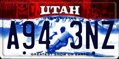 UT license plate A943NZ