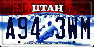 UT license plate A943WM