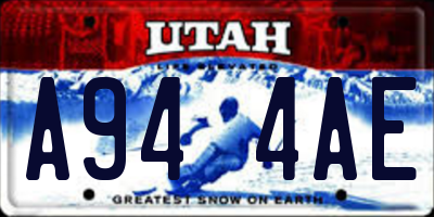 UT license plate A944AE