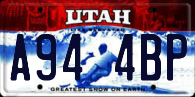 UT license plate A944BP