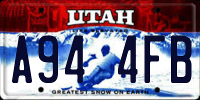 UT license plate A944FB