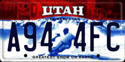 UT license plate A944FC