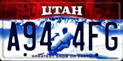 UT license plate A944FG