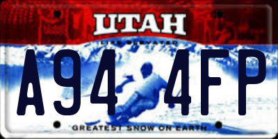 UT license plate A944FP