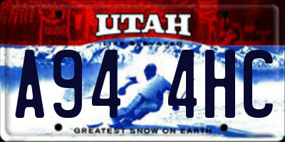 UT license plate A944HC