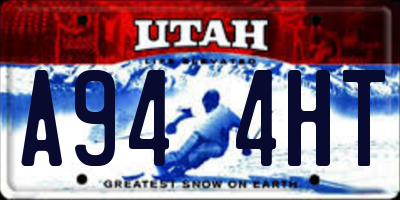 UT license plate A944HT