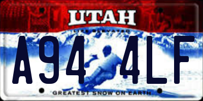 UT license plate A944LF