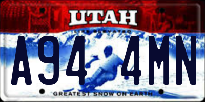 UT license plate A944MN