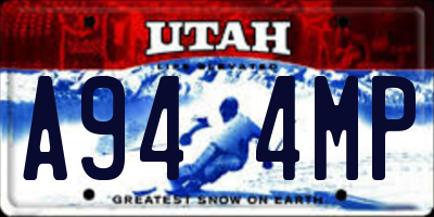 UT license plate A944MP