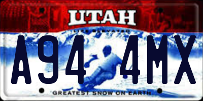 UT license plate A944MX