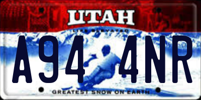 UT license plate A944NR