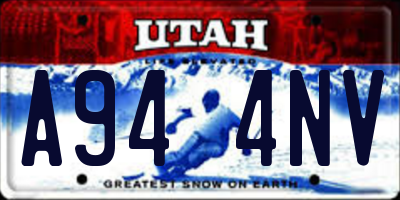 UT license plate A944NV
