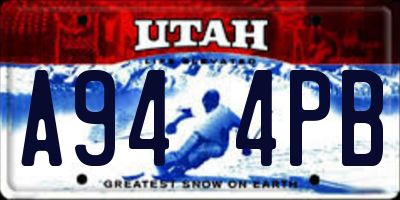 UT license plate A944PB