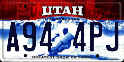 UT license plate A944PJ