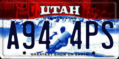 UT license plate A944PS