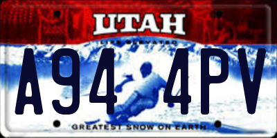 UT license plate A944PV