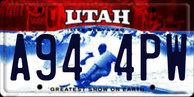 UT license plate A944PW