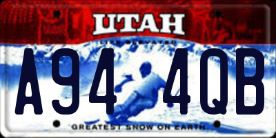 UT license plate A944QB
