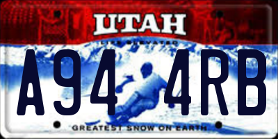 UT license plate A944RB
