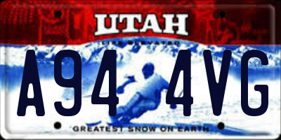 UT license plate A944VG