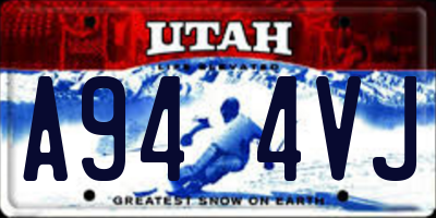 UT license plate A944VJ