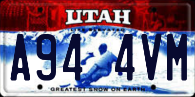 UT license plate A944VM