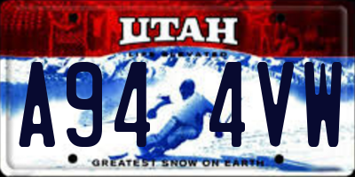 UT license plate A944VW