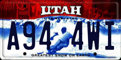 UT license plate A944WI