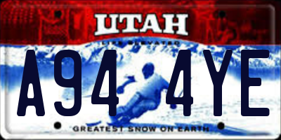UT license plate A944YE