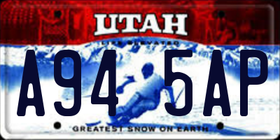 UT license plate A945AP